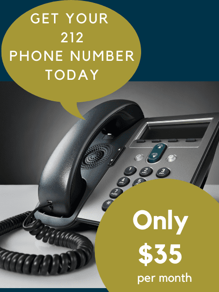212 area coded phone number for only $35 per month.