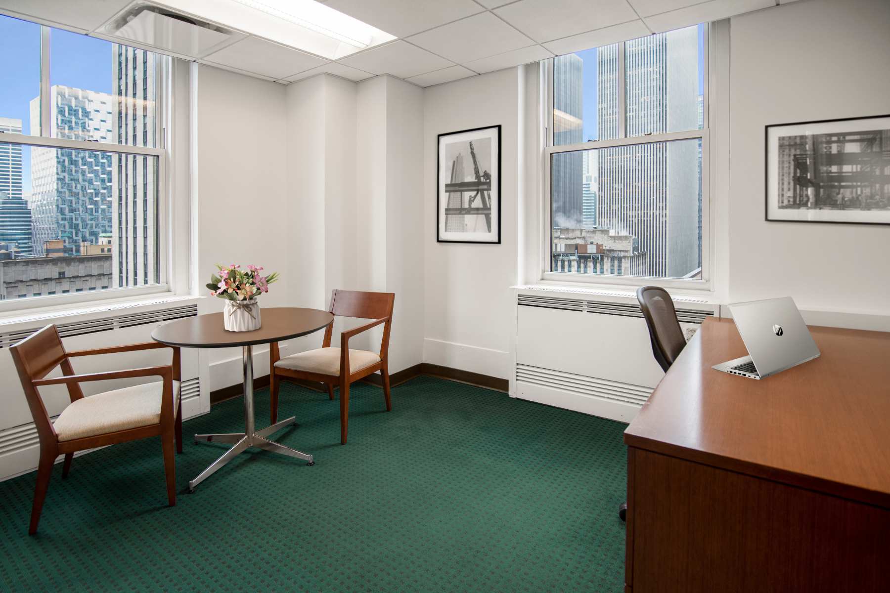 Private office space by the day in NYC at Rockefeller Center - Corner Office